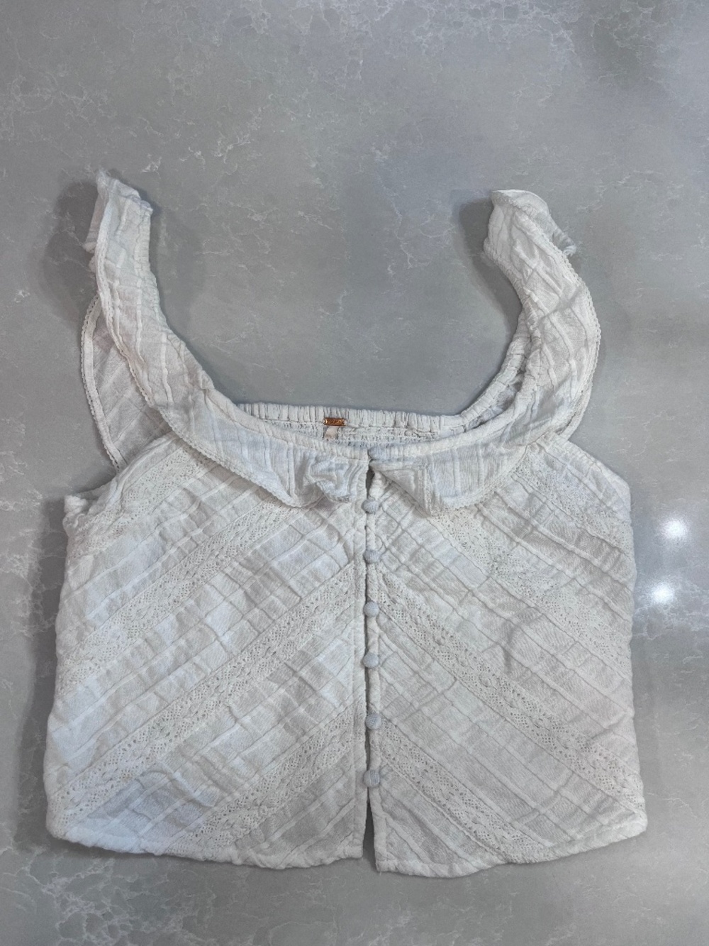 free people 100% cotton white tank top summer small
